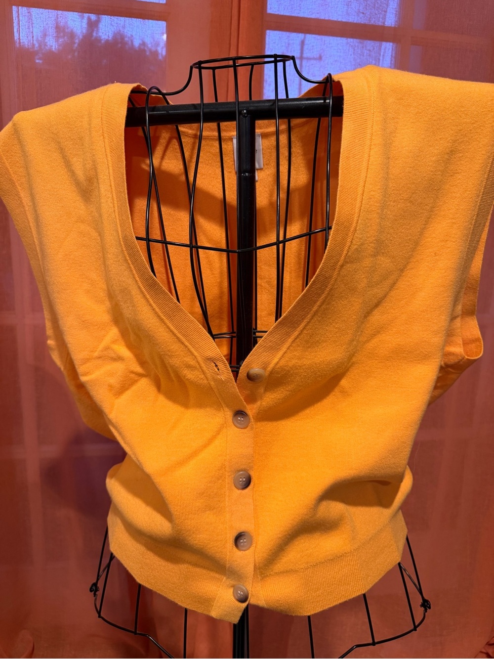 Maeve Peach-Orange Knit Top